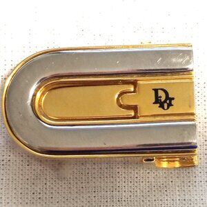 ❤️CHRISTIAN DIOR GOLD & SILVER TONE SKINNY BELT BUCKLE
